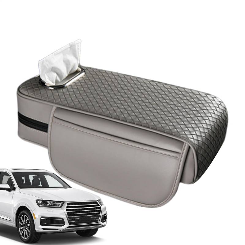 Armrest Cover, Car Center Console, Leather Stuffed Pad Construction, 2 Side Pocket Sturdy Storage Box, Armrest Cushion for Wear, Tear, Spills, Scratches Protection von Générique