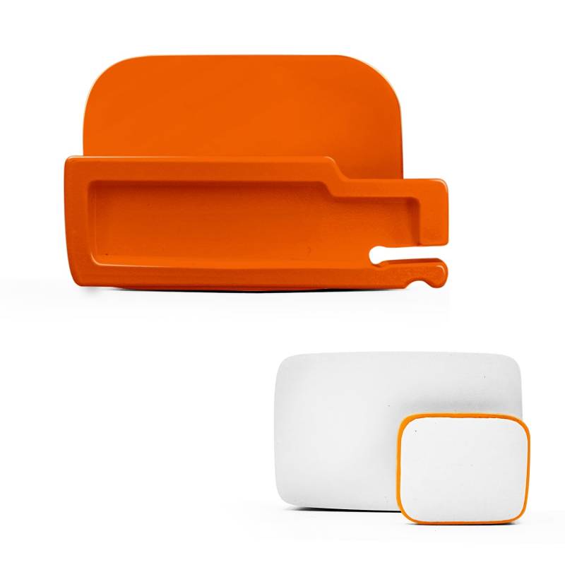 Générique Maut-Halterung Slim mit doppelseitigem Klebeband – Solide Befestigung für Autobahn-Abzeichen – kompatibel mit Autos und Motorrädern (2, Orange) von Générique