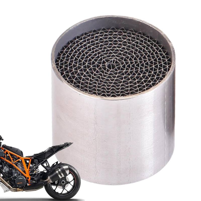 Motorrad Schalldämpfer Hitzeschild Schalldämpfer Auspuff Schalldämpfer Kurz Edelstahl Auspuffschalldämpfer passt für die meisten Motorräder, Roller, Motorräder von Générique
