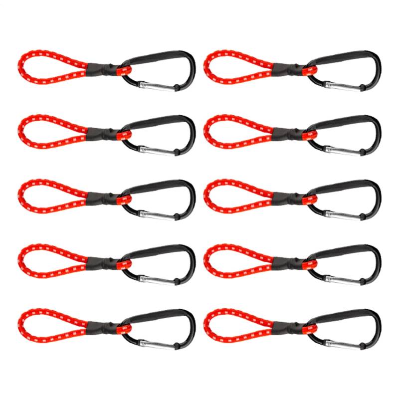 Robuste elastische Gurte mit Haken, 10 Stück, verstellbare Spanngurte | Spanngurte mit Kletterschnallen, zuverlässige Ausrüstung für Gepäck, Camping, Reisen und Motorrad von Générique