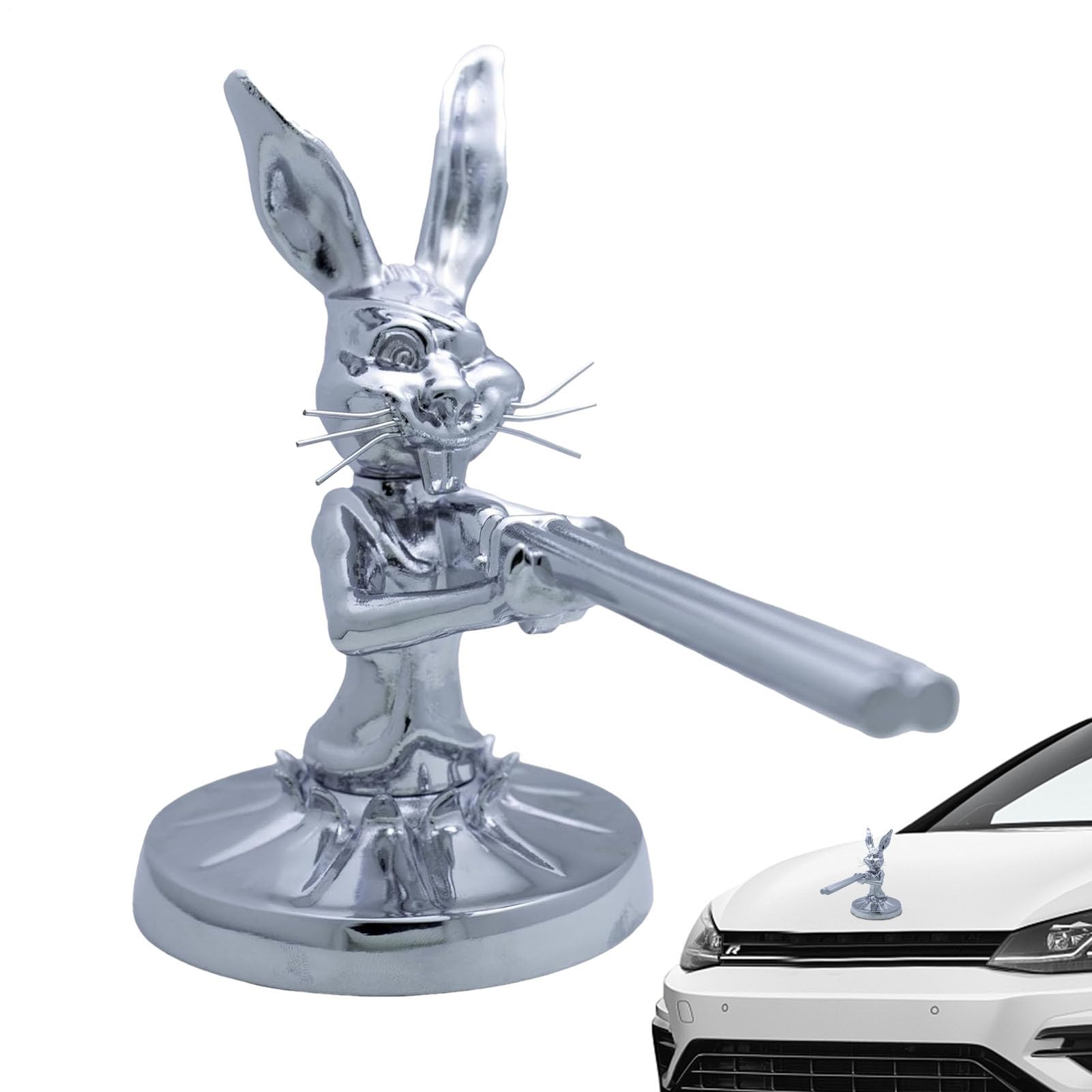 Tierautos-Motorhauben- – Alloy Rabbits Vehicle-Skulptur Ornament | Verschleißlastwagen Motorhauben-Motorhauben-Emblem, Silber für Pickups, und Cam-Enthusiasten Tierautos-Motorhauben- – Alloy Rabbits Vehicle-Skulptur Ornament | Verschleißlastwagen Motorhauben-Motorhauben-Emblem, Silber für Pickups, und Cam-Enthusiasten von Générique