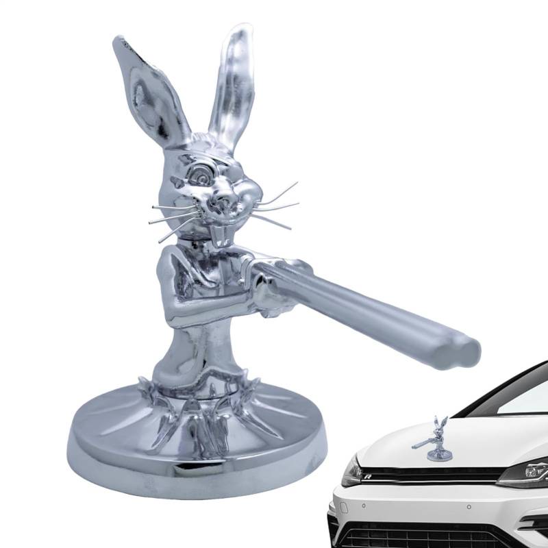 Tierautos-Motorhauben- – Alloy Rabbits Vehicle-Skulptur Ornament | Verschleißlastwagen Motorhauben-Motorhauben-Emblem, Silber für Pickups, und Cam-Enthusiasten von Générique