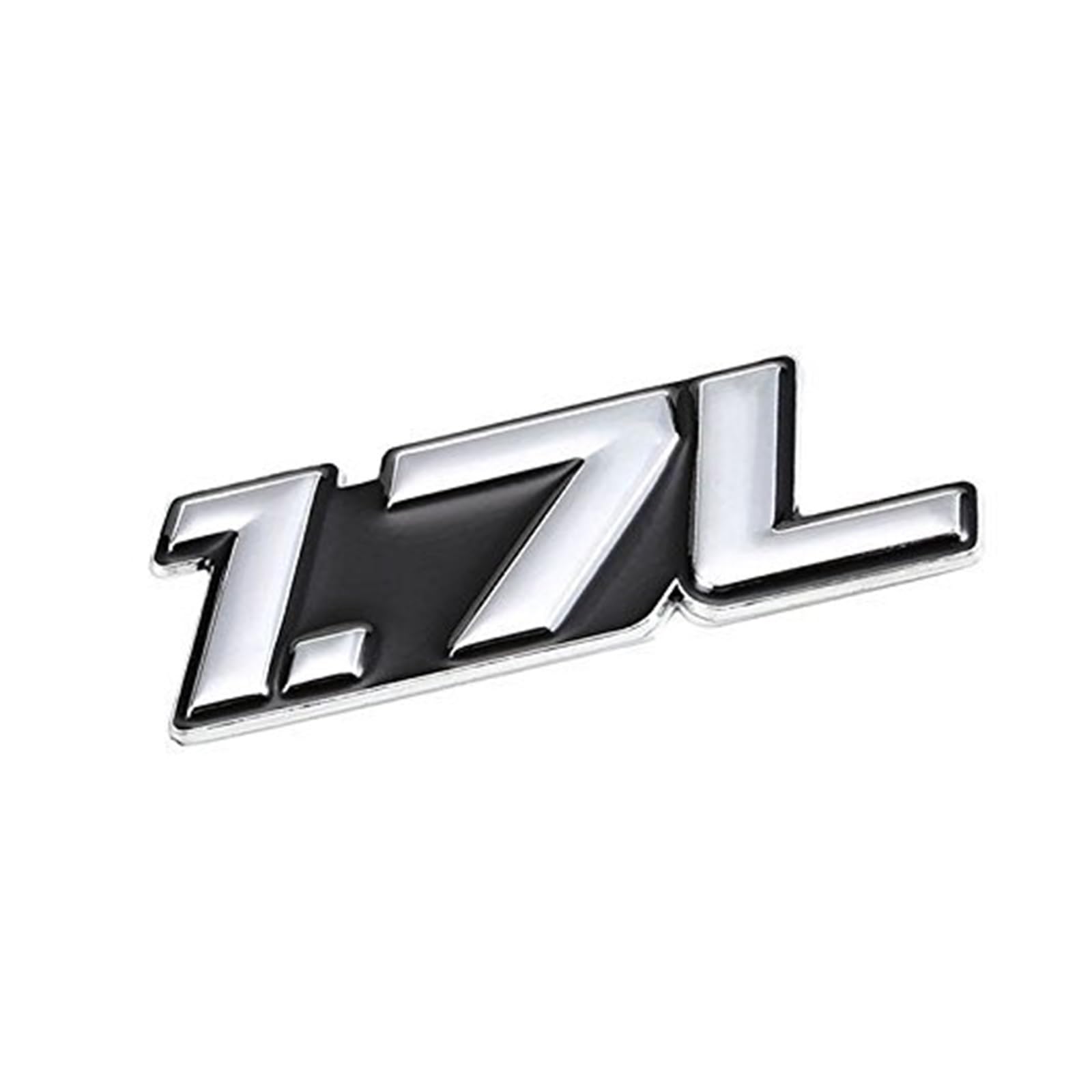 1,5 l Rot/Chrom Aluminiumlegierung Auto Kofferraum Tür Kotflügel Stoßstange Abzeichen Aufkleber Emblem Klebeband Aufkleber for Autos(Silver-Black,Emblem Letter: 1.7L) von Generisch