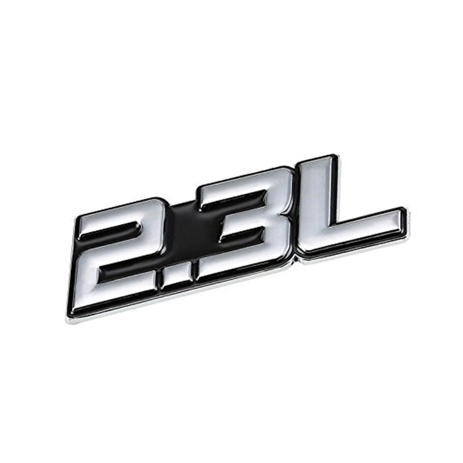 1,5 l Rot/Chrom Aluminiumlegierung Auto Kofferraum Tür Kotflügel Stoßstange Abzeichen Aufkleber Emblem Klebeband Aufkleber for Autos(Silver-Black,Emblem Letter: 2.3L) von Generisch