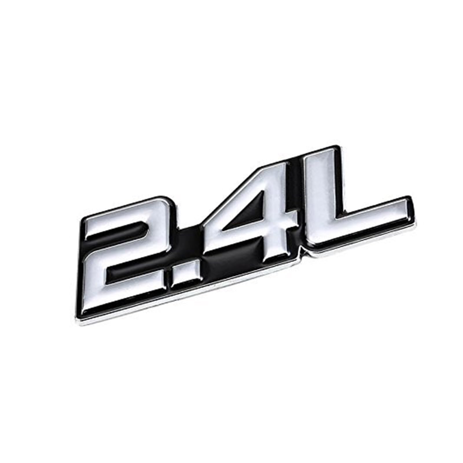 1,5 l Rot/Chrom Aluminiumlegierung Auto Kofferraum Tür Kotflügel Stoßstange Abzeichen Aufkleber Emblem Klebeband Aufkleber for Autos(Silver-Black,Emblem Letter: 2.4L) von Generisch