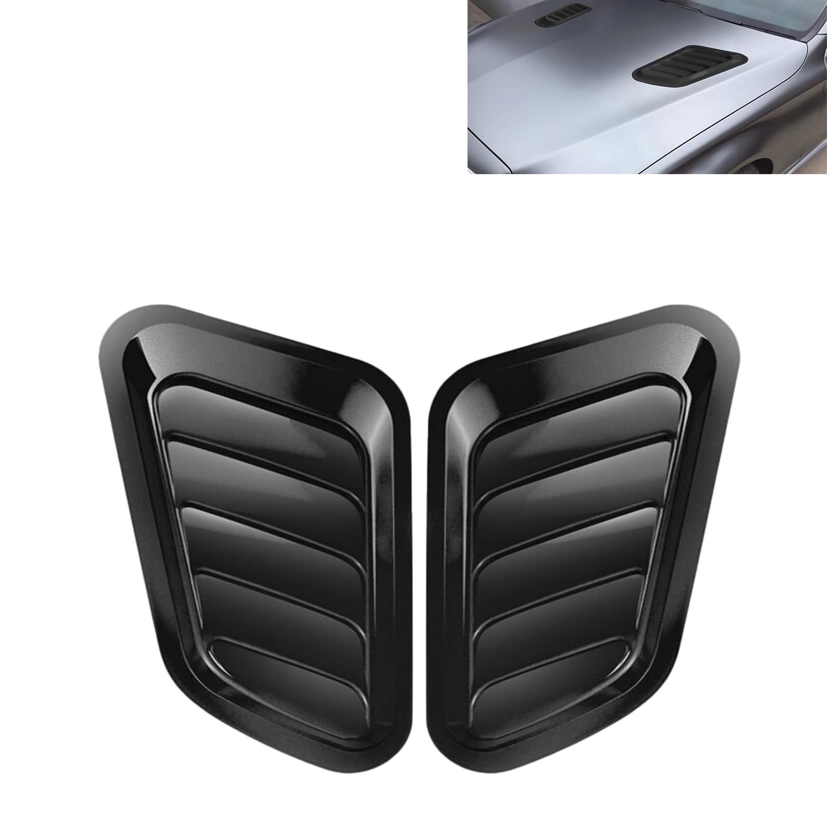 1 Satz (2 Stück) Tuning zubehör für die Lüftungsschlitze der Motorhaube, kompatibel mit Mitsubishi Outlander PHEV 2016-2025,Ausgewählte auto tuning artikel,stylish und cool(schwarz) von Generisch