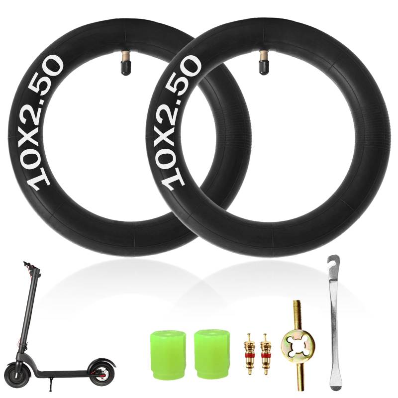 2 Stück 10x2,50 Schlauch 60/70-6,5 E Scooter Reifen 10 Zoll Reifen für Ninebot MAX G30/G30 D/G30 D2/G30 E/G30 LP von Generisch