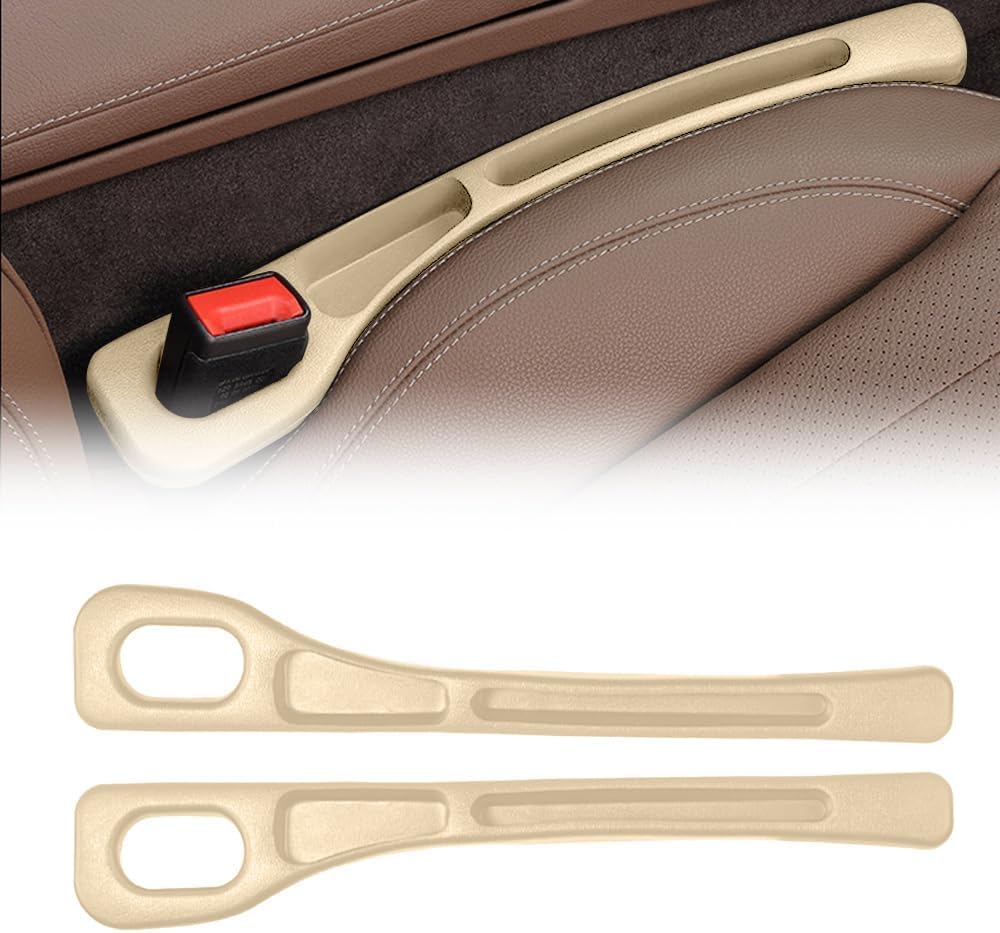 2024 Upgraded Autositz Organizer – Universeller Lückenfüller & Aufbewahrungsbox für Auto, Auto Zubehör für Schlüssel, Handys, Geldbörsen – Praktischer Stauraum (Beige) von Generisch