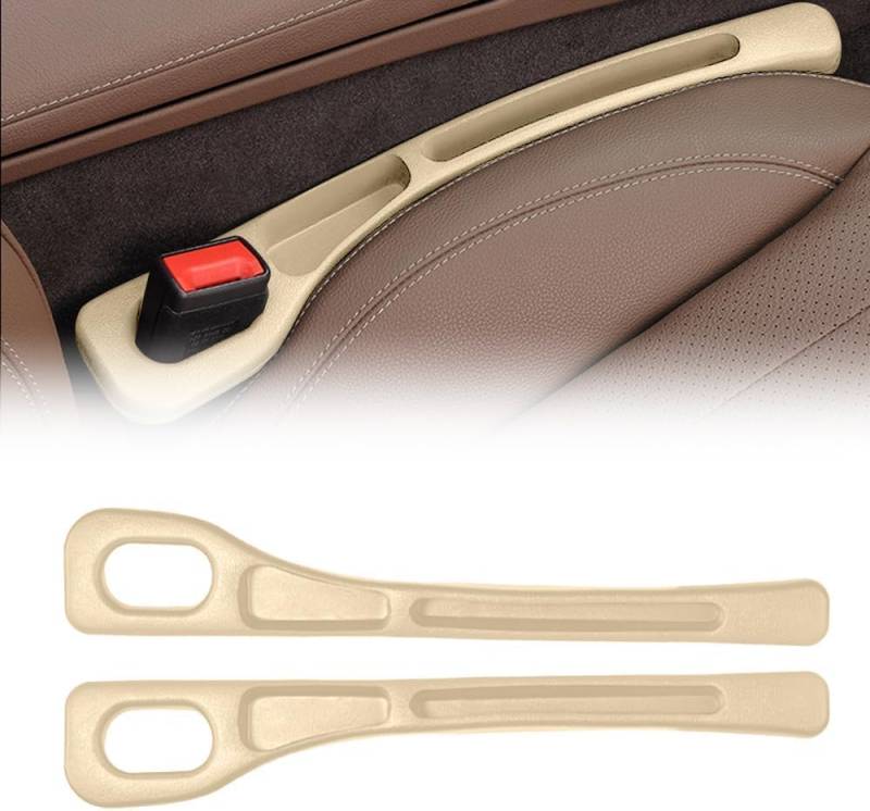 2024 Upgraded Autositz Organizer – Universeller Lückenfüller & Aufbewahrungsbox für Auto, Auto Zubehör für Schlüssel, Handys, Geldbörsen – Praktischer Stauraum (Beige) von Generisch