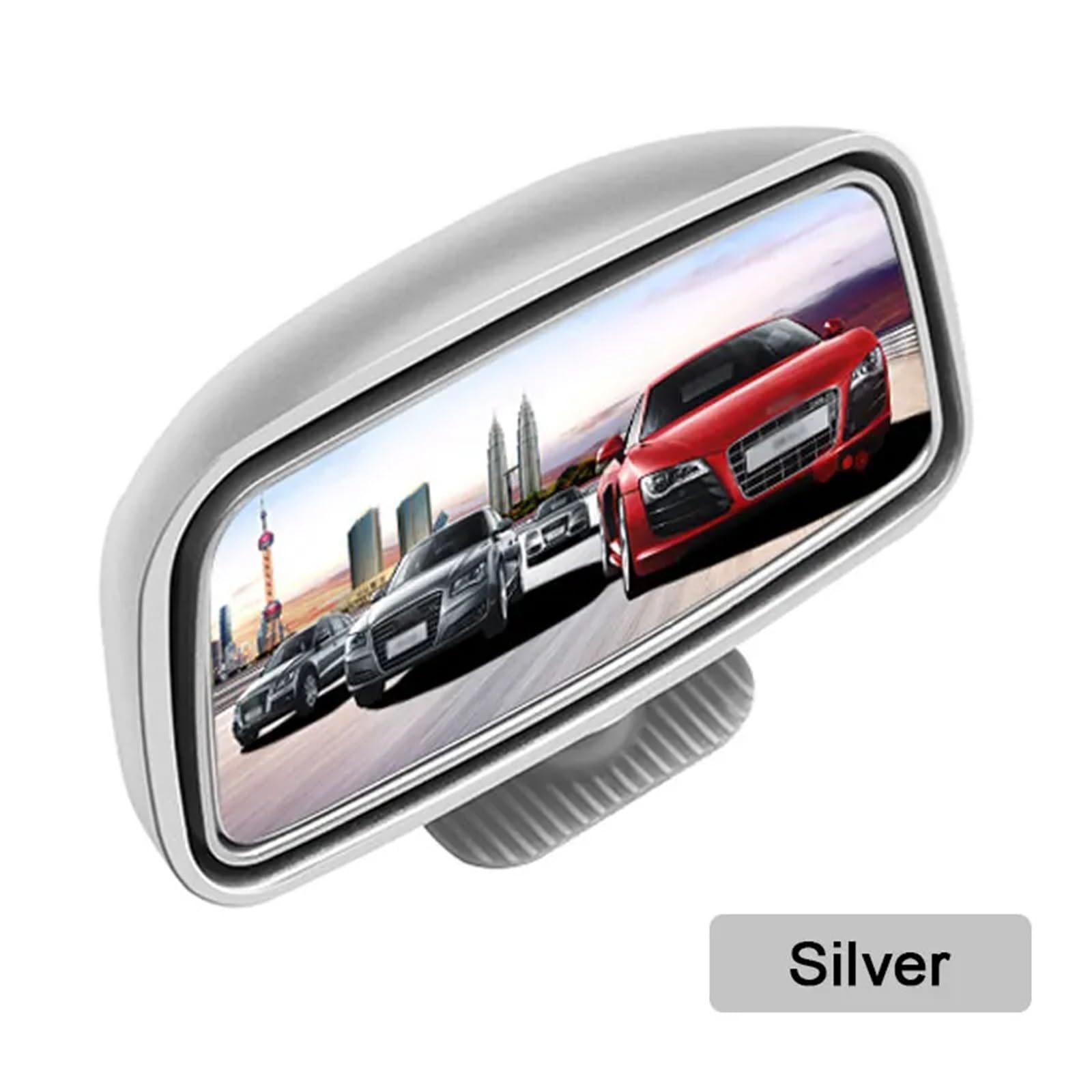360 Grad verstellbarer Weitwinkel-Seitenrückspiegel, Toter-Winkel-Konvexspiegel für Auto Autoteile(Silver 1pc) von Generisch