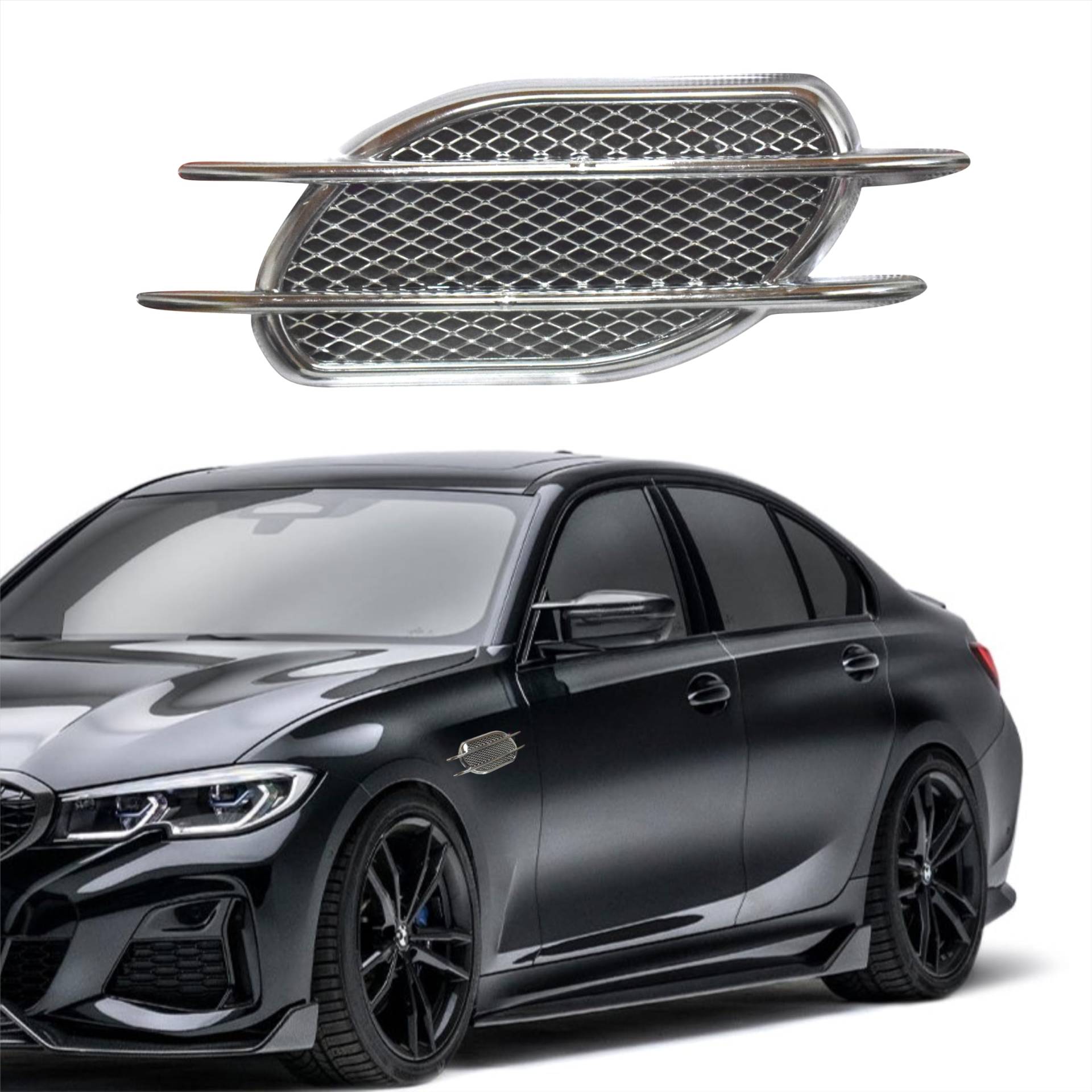 3D ABS Sport Auto Fender Motorhaube Kotflügel Seitenflügel ABS Plastik Chrom Silber Emblem Selbstklebend für Auto Entlüftungshabe Dekoration Air Flow Sport Optik 8 x 23 cm Fläche 16 CM 3D ABS Sport Auto Fender Motorhaube Kotflügel Seitenflügel ABS Plastik Chrom Silber Emblem Selbstklebend für Auto Entlüftungshabe Dekoration Air Flow Sport Optik 8 x 23 cm Fläche 16 CM von Generisch