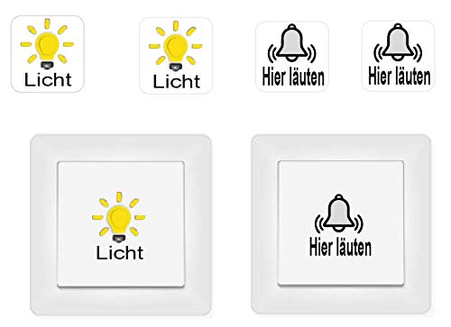 4 Stück Schalter Aufkleber Glocke Licht Symbole, Abziehbild (R23/19/2) (3,5 x 3,5 cm) von Generisch