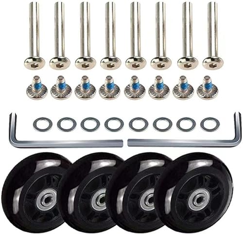 4pcs Ersatz Rollen für Koffer Gummi Rollen Räder Ersatz Wheels Rad für Trolley Samsonite Hartschalenkoffer Rollen mit kugellager Ersatzteile Reparatur Set 68 * 6 * 24cm von Generisch