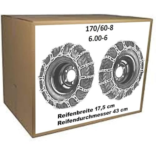 6.00-6 170/60-8 Schneekette Leiterkette für Reifen D = 43 cm B = 17,5 cm von Generisch