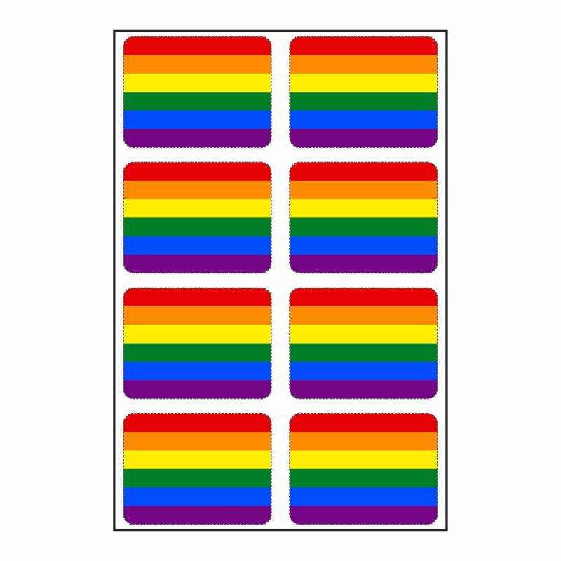 8 Stück Aufkleber Regenbogen LGBT Set | Sticker Gay Homosexuel Schwul Lesbisch BI Autoaufkleber von hegehof