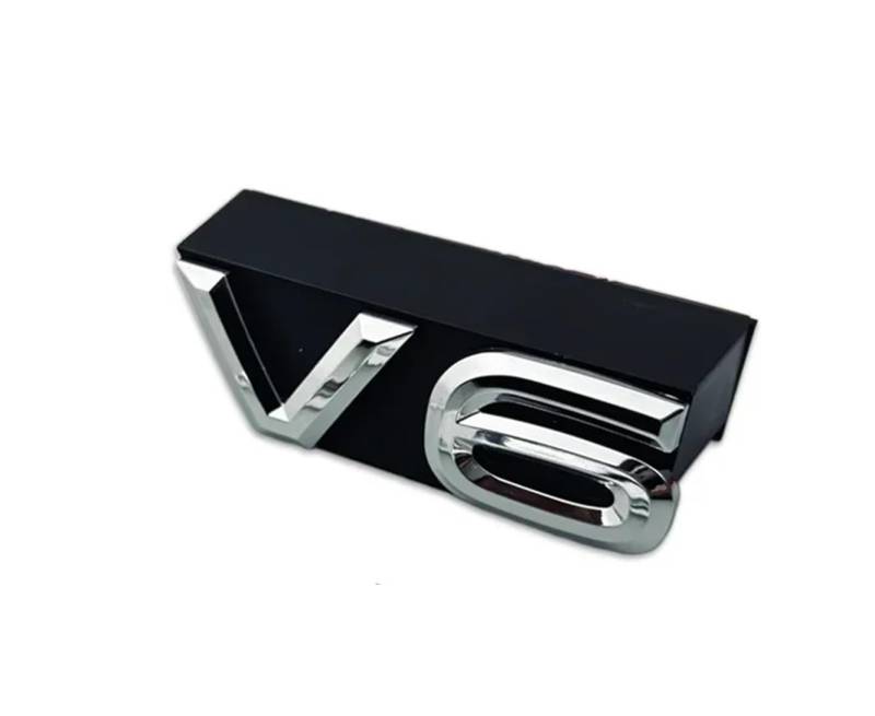 ABS V6 Logo Auto Kühlergrill Abzeichen Heckkofferraum Emblem Kompatibel mit R32 R36(Grille-Black) von Generisch