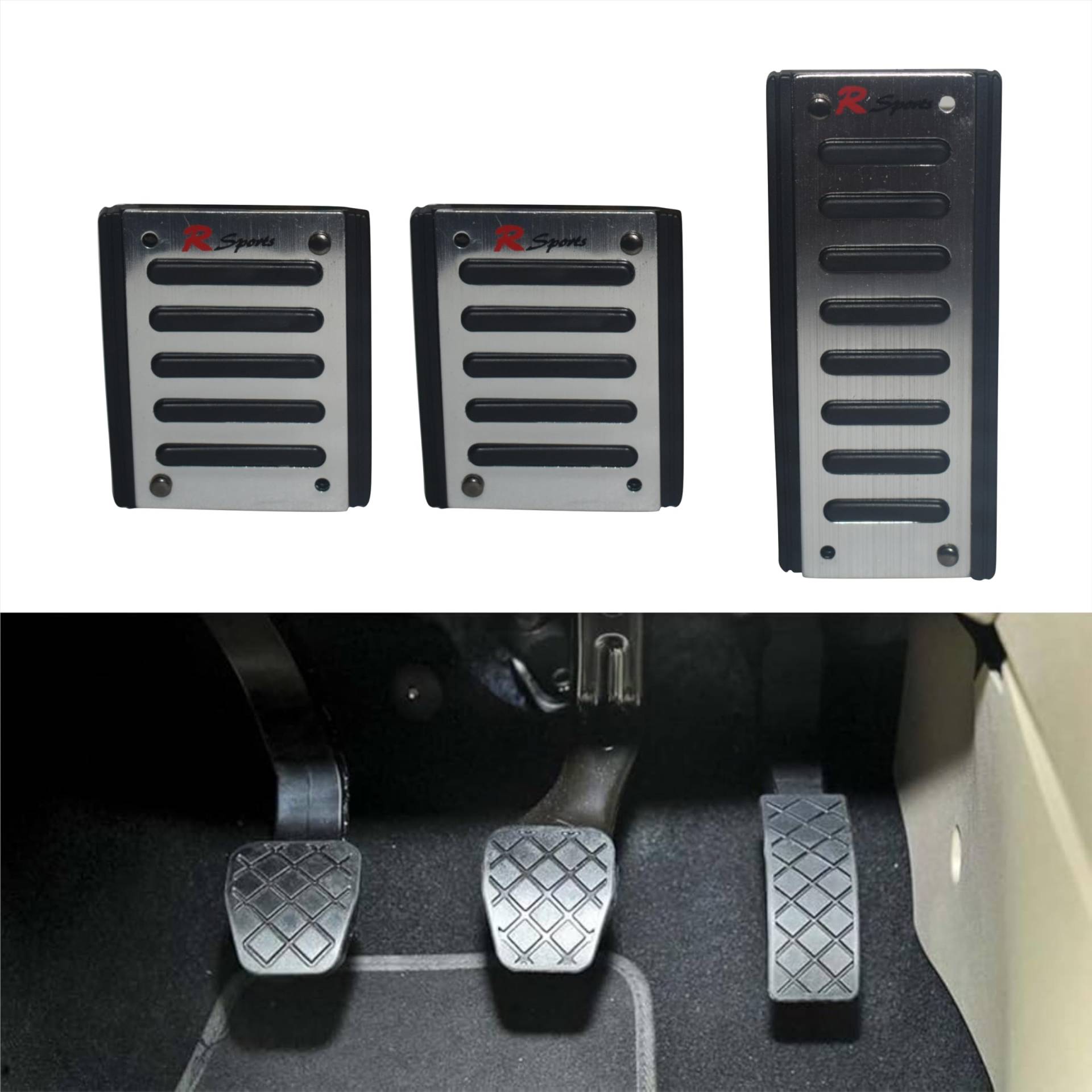 ALUMINIUM RACING-PEDALE MIT Rutschfestem Gummi, Schwarz Design Pedal Set für Gangschaltung Fahrzeuge Pedalabdeckung RSport ALUMINIUM RACING-PEDALE MIT Rutschfestem Gummi, Schwarz Design Pedal Set für Gangschaltung Fahrzeuge Pedalabdeckung RSport von Generisch