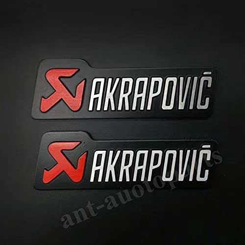 AOWIFT 2 x Metall-Emblem-Aufkleber von AKRAPOVIC für Auspuff, hitzebeständige Folie von Generisch