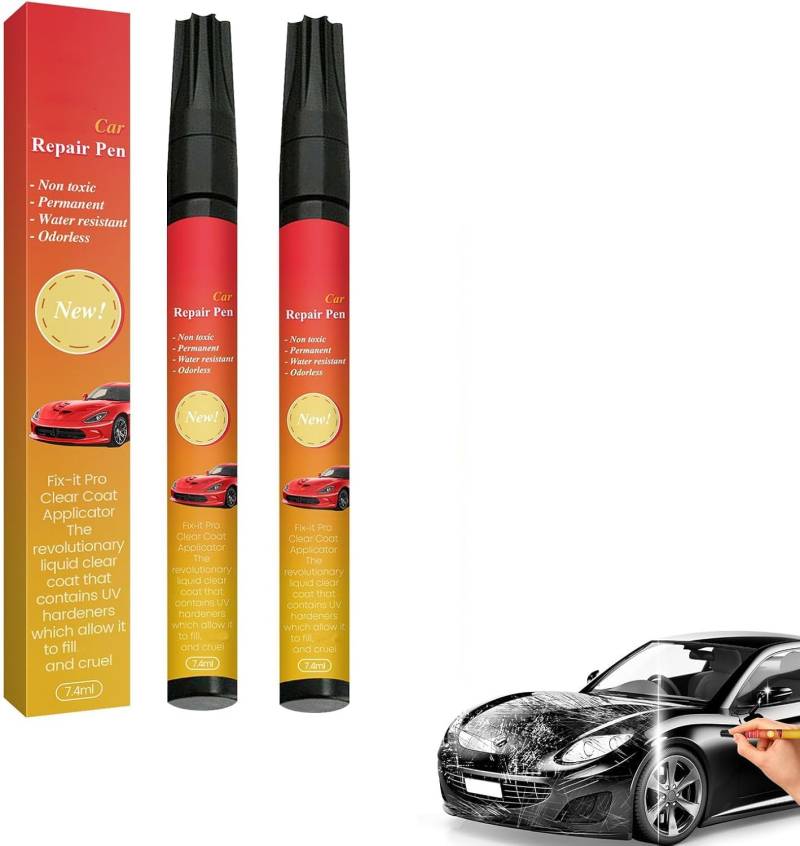 All Cars Magic Pen for Car Scratches,all Cars Magic Pen,all Cars Magic Pen Für Autokratzer, Auto Reparatur Lackstift,Auto Kratzer Reparatur Stift,Weatherproof Car Paint Scratch Repair Pen (2 PCS) von Generisch