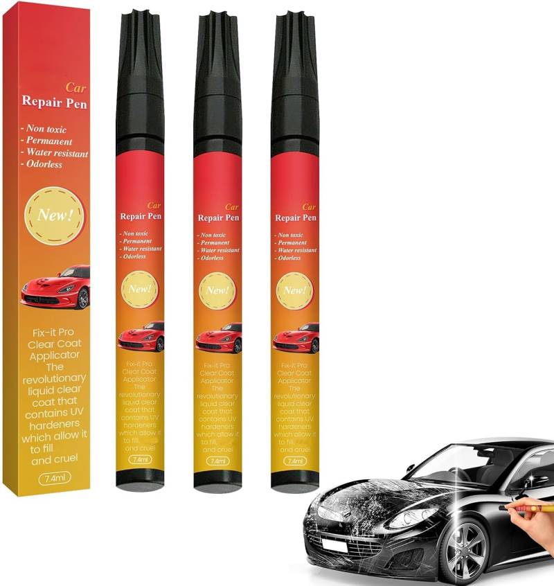 All Cars Magic Pen for Car Scratches,all Cars Magic Pen,all Cars Magic Pen Für Autokratzer, Auto Reparatur Lackstift,Auto Kratzer Reparatur Stift,Weatherproof Car Paint Scratch Repair Pen (3 PCS) von Generisch