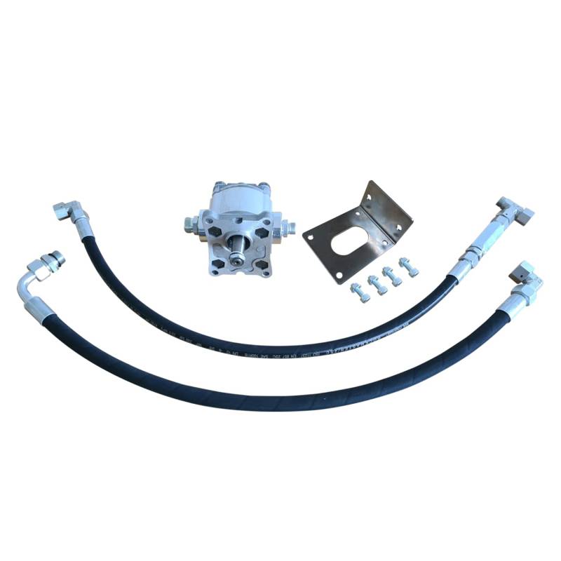 Anhängerpumpe Kipperpumpe Akkuschrauber PKW Anhänger Hydraulikpumpe (T-Stück BSP 3/8" mit Halteplatte) von IUSOT