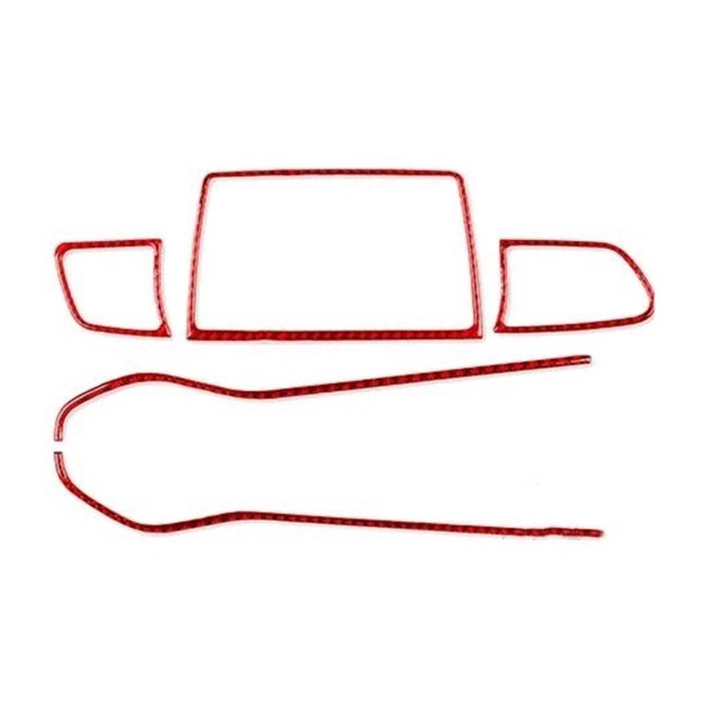 Armaturenbrett-Zubehör Auto Center Dashboard Air Screen Panel Trim Aufkleber Innen Zubehör Für Veloster 2019-2023(Rot,LHD) von Generisch