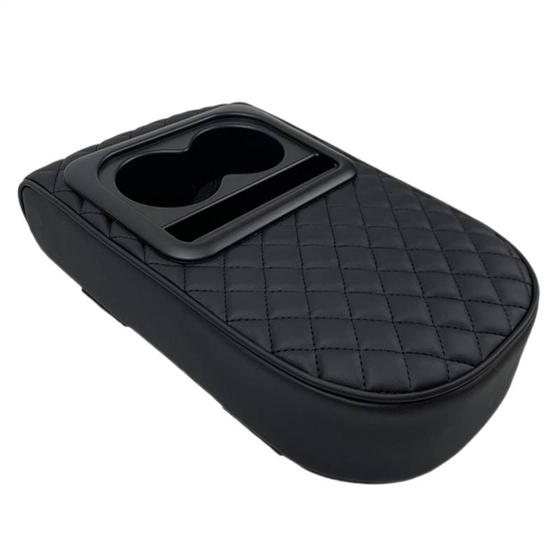 Armlehnenbox Auto – Weiche Armstütze Mittelkonsole, Bequemes Ellenbogenpolster | PU-Material Getränkehalter, Multifunktionales Armlehnenfach Für Autozubehör, Organisation Und Fahrkomfort Auf Reisen von Generisch