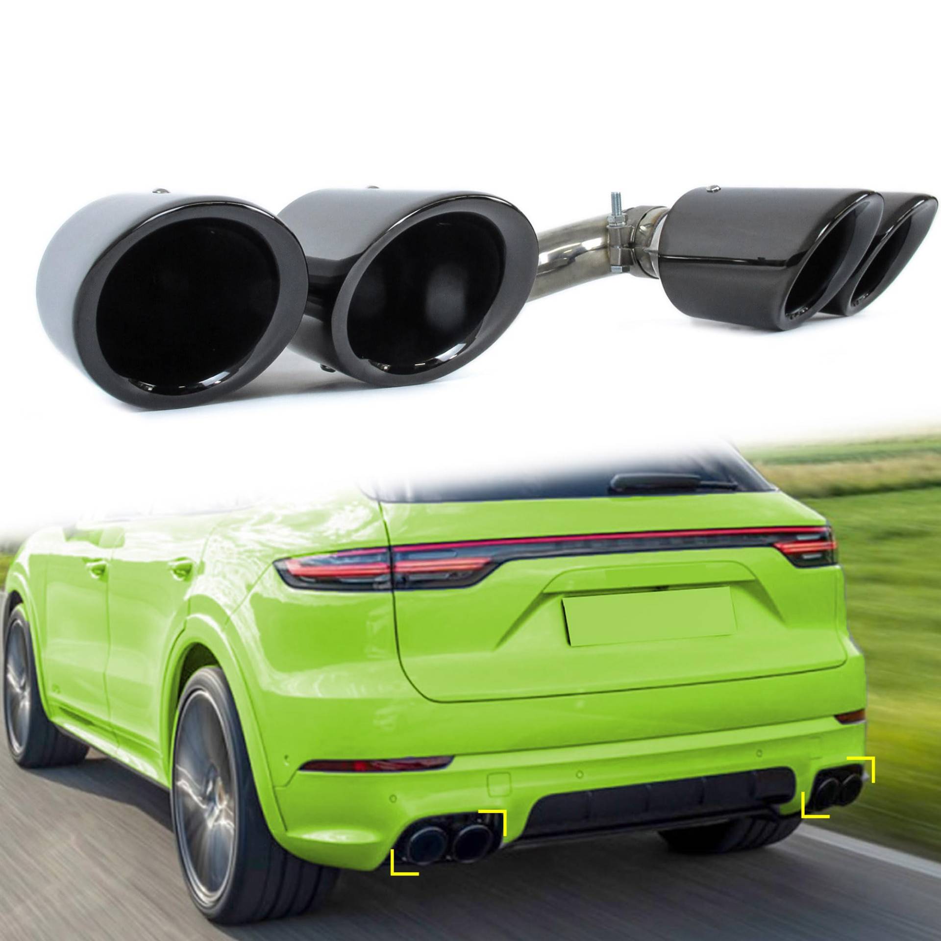 Auspuff Auspuffblenden Endrohr Schwarz Passend für Porsche Cayenne PO536 9YA 18+ Auspuff Auspuffblenden Endrohr Schwarz Passend für Porsche Cayenne PO536 9YA 18+ von Generisch
