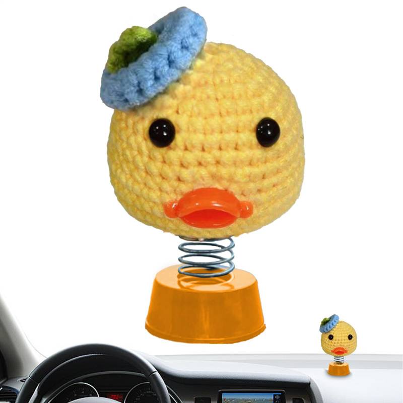 Auto-Armaturenbrett-Dekorationen,Autozubehör-Armaturenbrett-Dekorationen-Gehäkeltes Schüttelauto- - Gehäkelte Auto-Ästhetik-Accessoires, animiertes Wackeltanz-Ornament für den Auto-Innenraum-Sc von Generisch