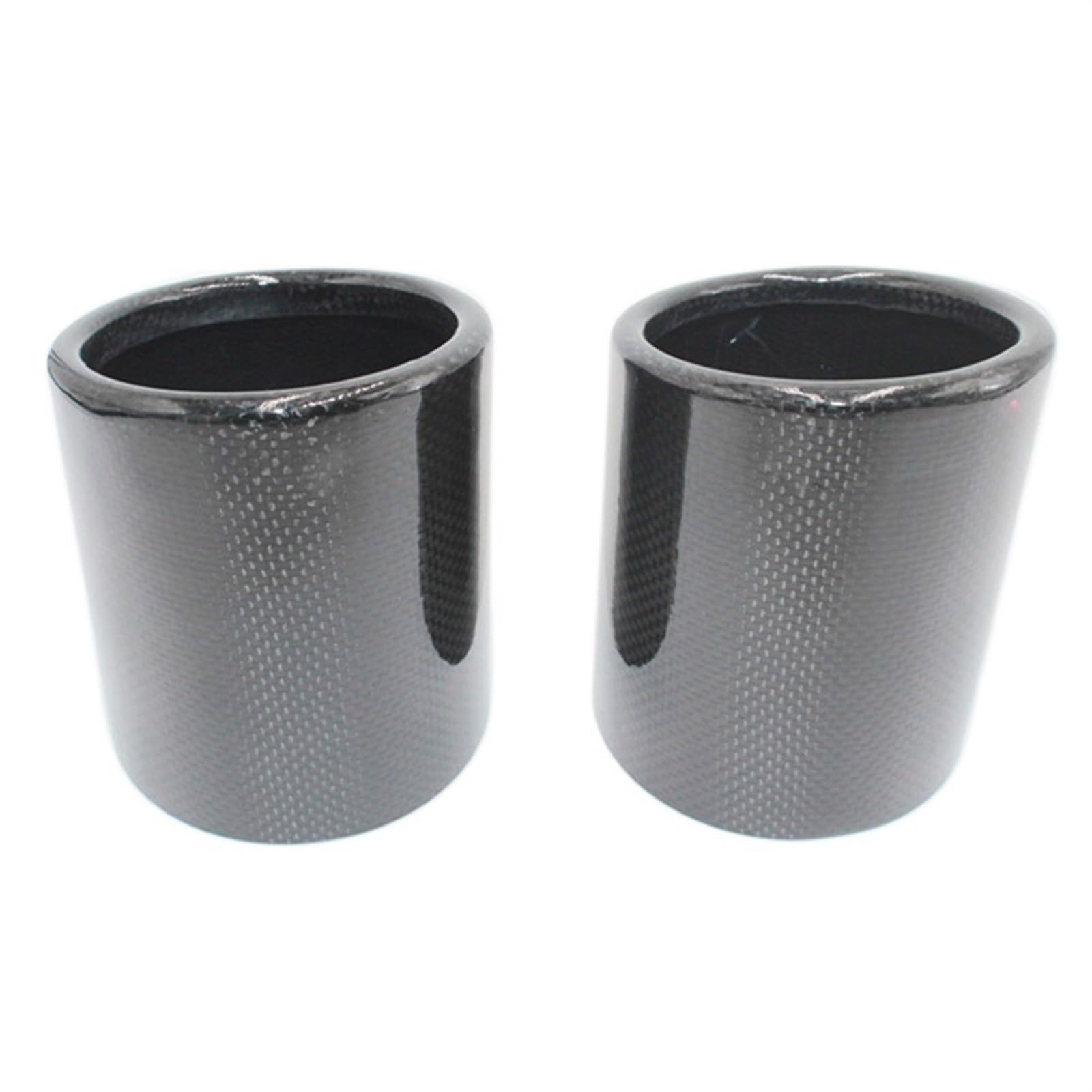 Auto-Auspuffspitzen 1PC Auto Universal Fall Auspuff Endgehäuse Carbon Auspuff Glänzend Schalldämpfer für Rohr Spitze Abdeckung für Mit Voll Carbon(114mm with Logo) von Generisch