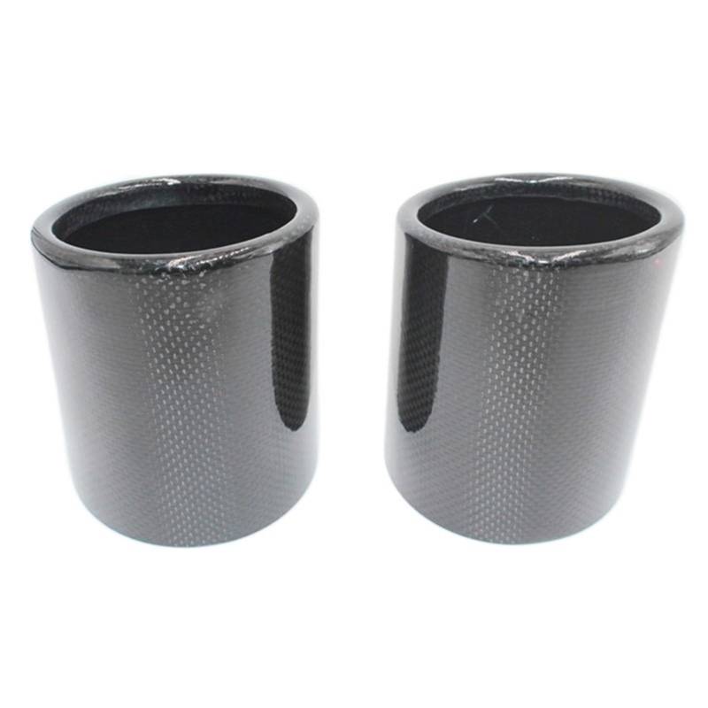 Auto-Auspuffspitzen 1PC Auto Universal Fall Auspuff Endgehäuse Carbon Auspuff Glänzend Schalldämpfer für Rohr Spitze Abdeckung für Mit Voll Carbon(114mm with Logo) von Generisch