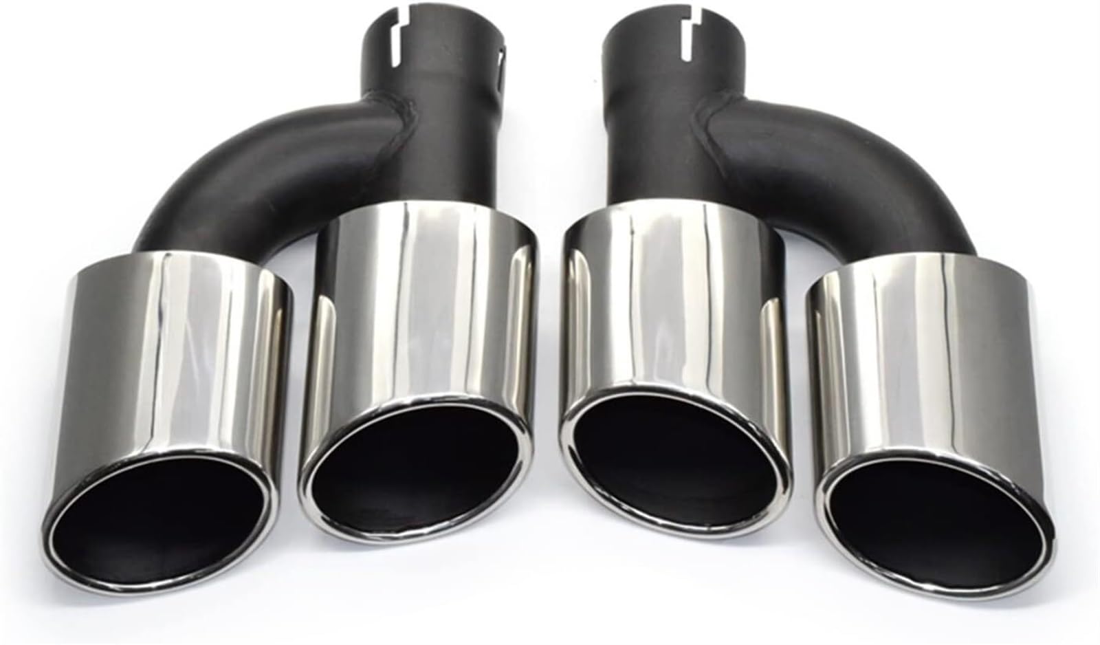 Auto-Auspuffspitzen 2 Teile/Satz Dual Out Auto Hinten Auspuffrohr Für A4 A5 A6 A7 Bis Zu S4 S5 S6 S7 schalldämpfer Spitze 60mm Düse Endrohr(3) von Generisch