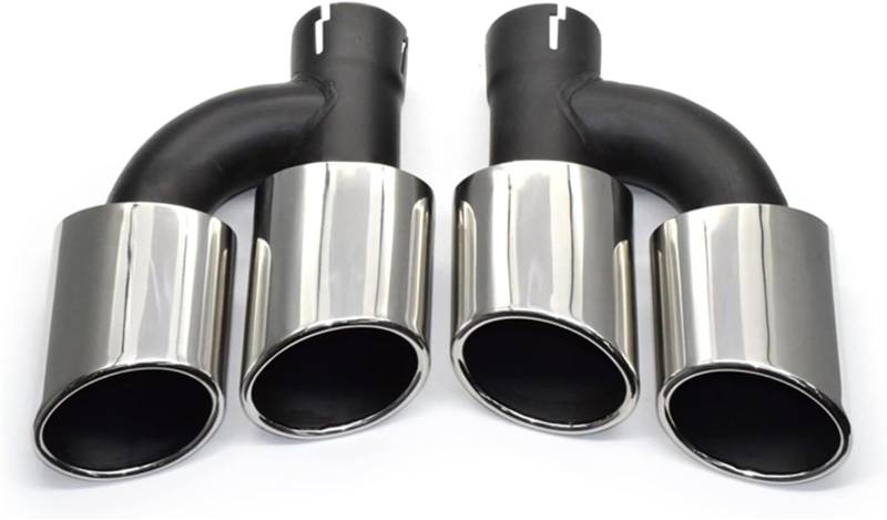 Auto-Auspuffspitzen 2 Teile/Satz Dual Out Auto Hinten Auspuffrohr Für A4 A5 A6 A7 Bis Zu S4 S5 S6 S7 schalldämpfer Spitze 60mm Düse Endrohr(3) von Generisch