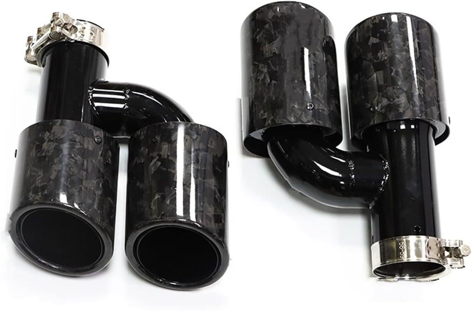 Auto-Auspuffspitzen 2 Teile/Satz Dual Out Auto Hinten Auspuffrohr Für A4 A5 A6 A7 Bis Zu S4 S5 S6 S7 schalldämpfer Spitze 60mm Düse Endrohr(5) von Generisch