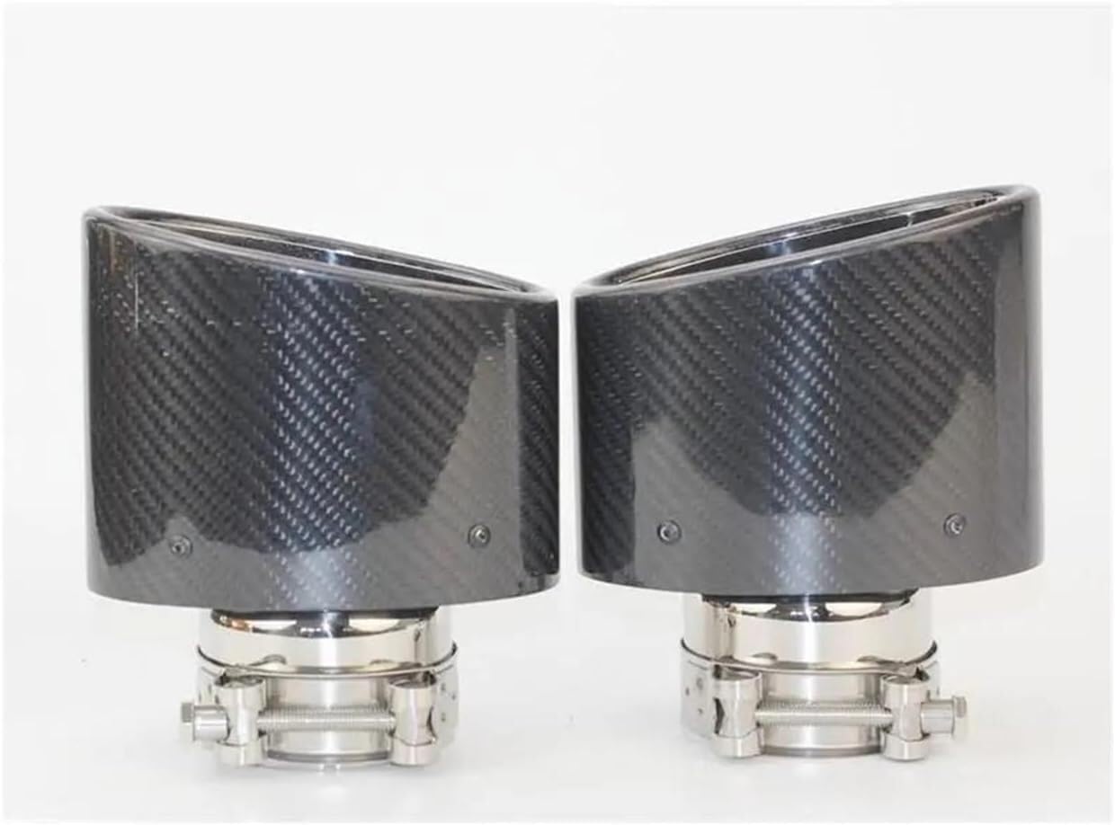 Auto-Auspuffspitzen Auspuffblende, 2 Stück, Auto-Styling, ovale, schräge Auspuffblenden, Endrohr, Schalldämpferspitze, Chromrohrbreite 150 mm, Edelstahl für Düse(76mm Inlet) von Generisch