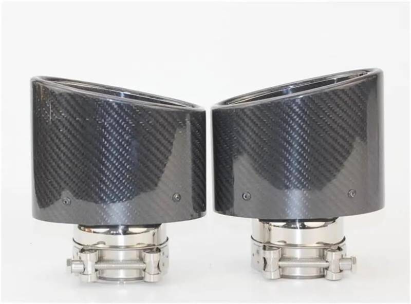 Auto-Auspuffspitzen Auspuffblende, 2 Stück, Auto-Styling, ovale, schräge Auspuffblenden, Endrohr, Schalldämpferspitze, Chromrohrbreite 150 mm, Edelstahl für Düse(76mm Inlet) von Generisch
