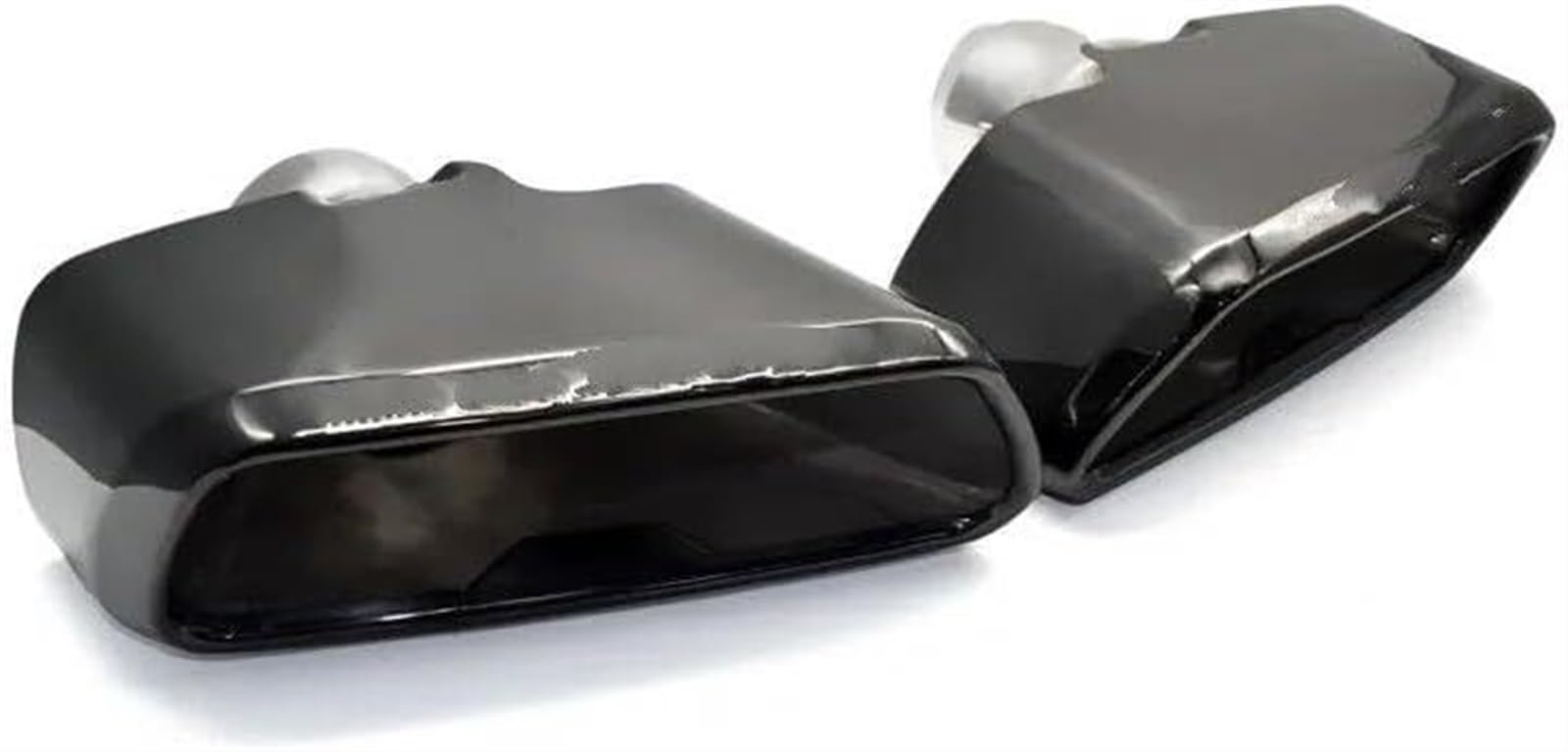 Auto-Auspuffspitzen Auspuffblende, 2 Stück Edelstahl Silber Auto Schalldämpfer Spitze Quadratisches Endrohr Auspuffblende Für BMW G30 G38 525i 530i 540i MP 2018-2020(Schwarz) von Generisch