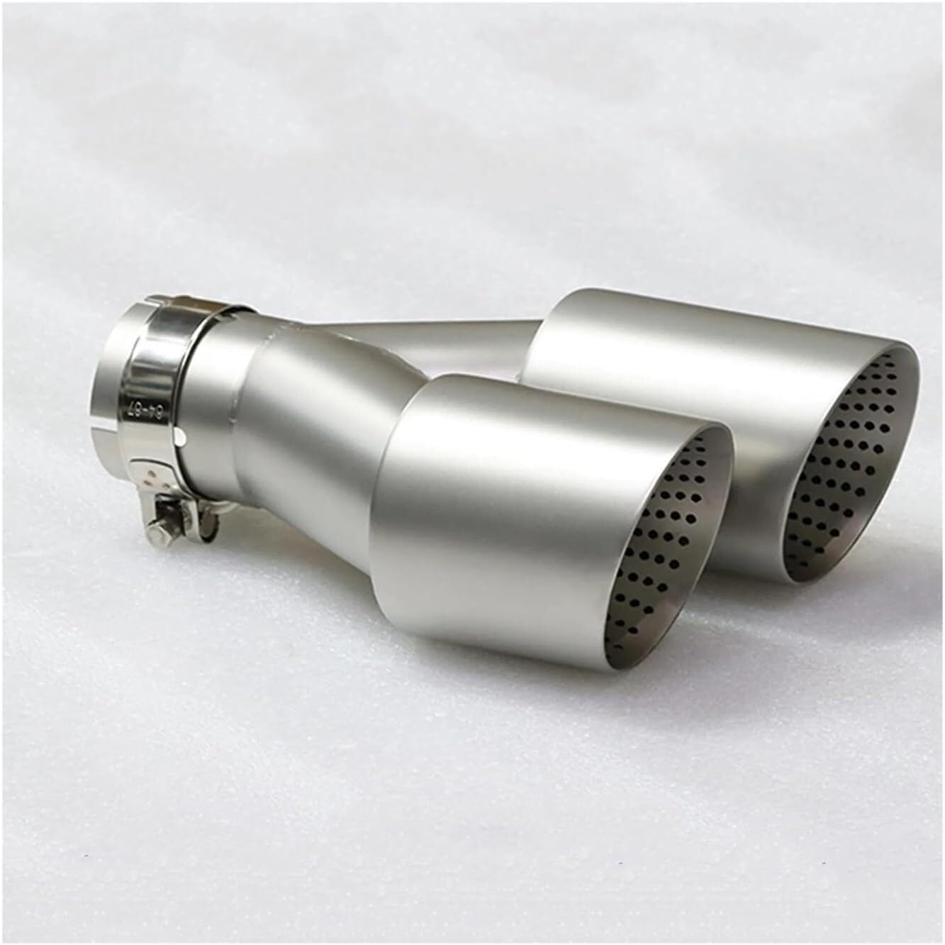 Auto-Auspuffspitzen Auspuffblende Auspuff Doppelauspuffblenden Auto Universal Matt Edelstahl Doppelauspuffrohre Endrohr Dekoration Rahmenabdeckung Zierleisten(Left 63-101mm) von Generisch