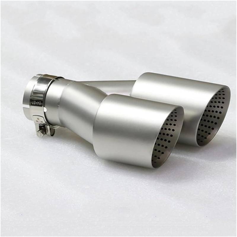 Auto-Auspuffspitzen Auspuffblende Auspuff Doppelauspuffblenden Auto Universal Matt Edelstahl Doppelauspuffrohre Endrohr Dekoration Rahmenabdeckung Zierleisten(Left 63-101mm) von Generisch