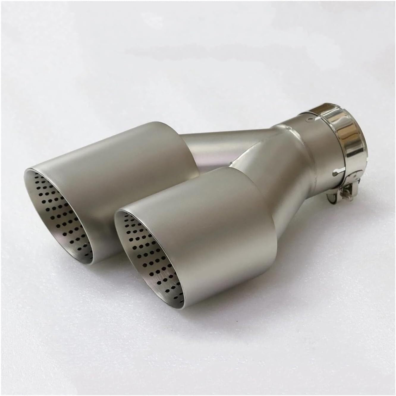 Auto-Auspuffspitzen Auspuffblende Auspuff Doppelauspuffblenden Auto Universal Matt Edelstahl Doppelauspuffrohre Endrohr Dekoration Rahmenabdeckung Zierleisten(Right63-101mm) von Generisch