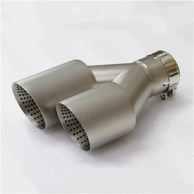 Auto-Auspuffspitzen Auspuffblende Auspuff Doppelauspuffblenden Auto Universal Matt Edelstahl Doppelauspuffrohre Endrohr Dekoration Rahmenabdeckung Zierleisten(Right63-101mm) von Generisch