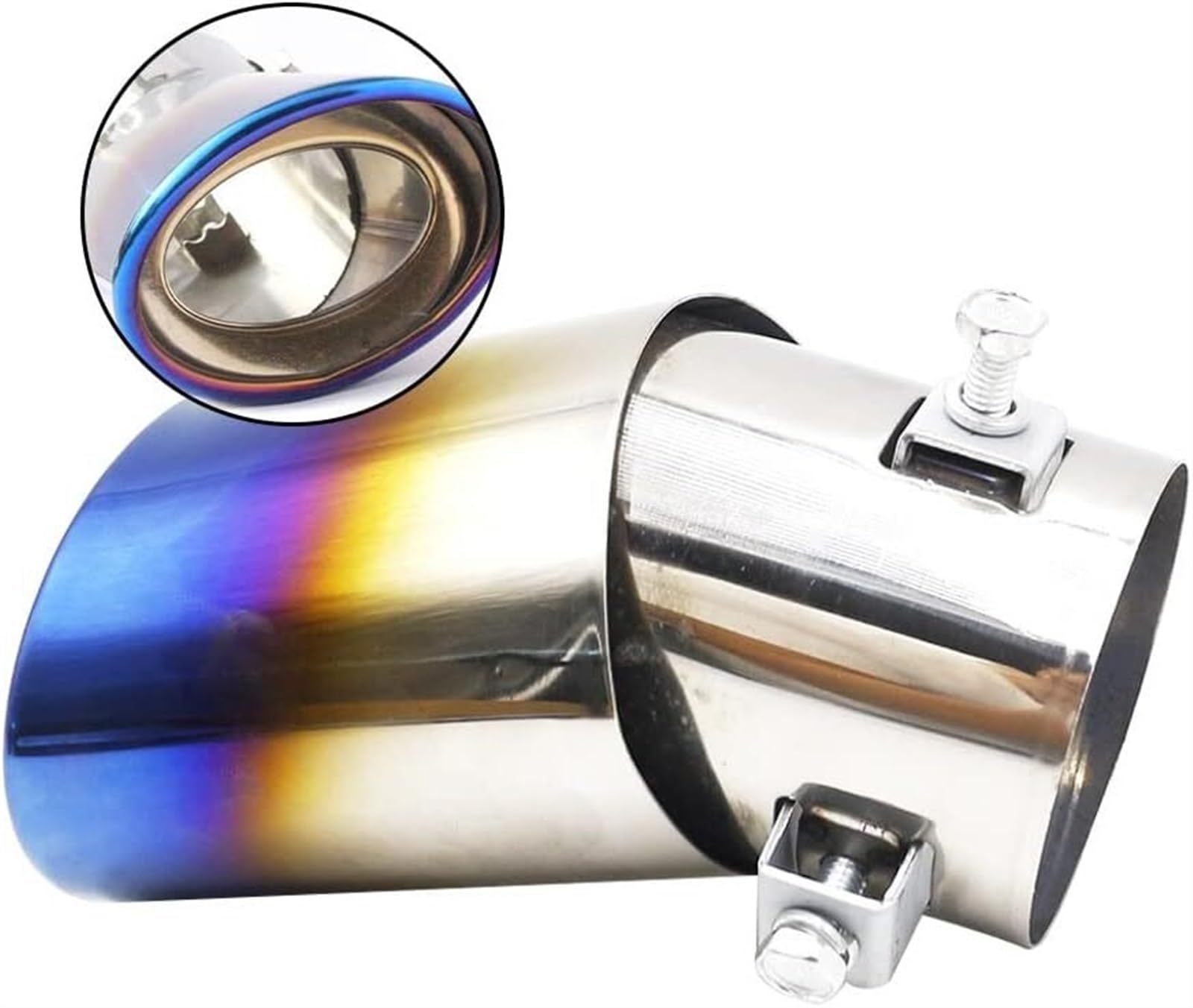 Auto-Auspuffspitzen Auspuffrohr Auto Schwanz Kehle Auspuffrohr Dekoration Für Volvo C30 S80L C70 V50 S40 XC90 XC XC70 Für Aufladen Für Heico Endrohr(Multi-Colored) von Generisch
