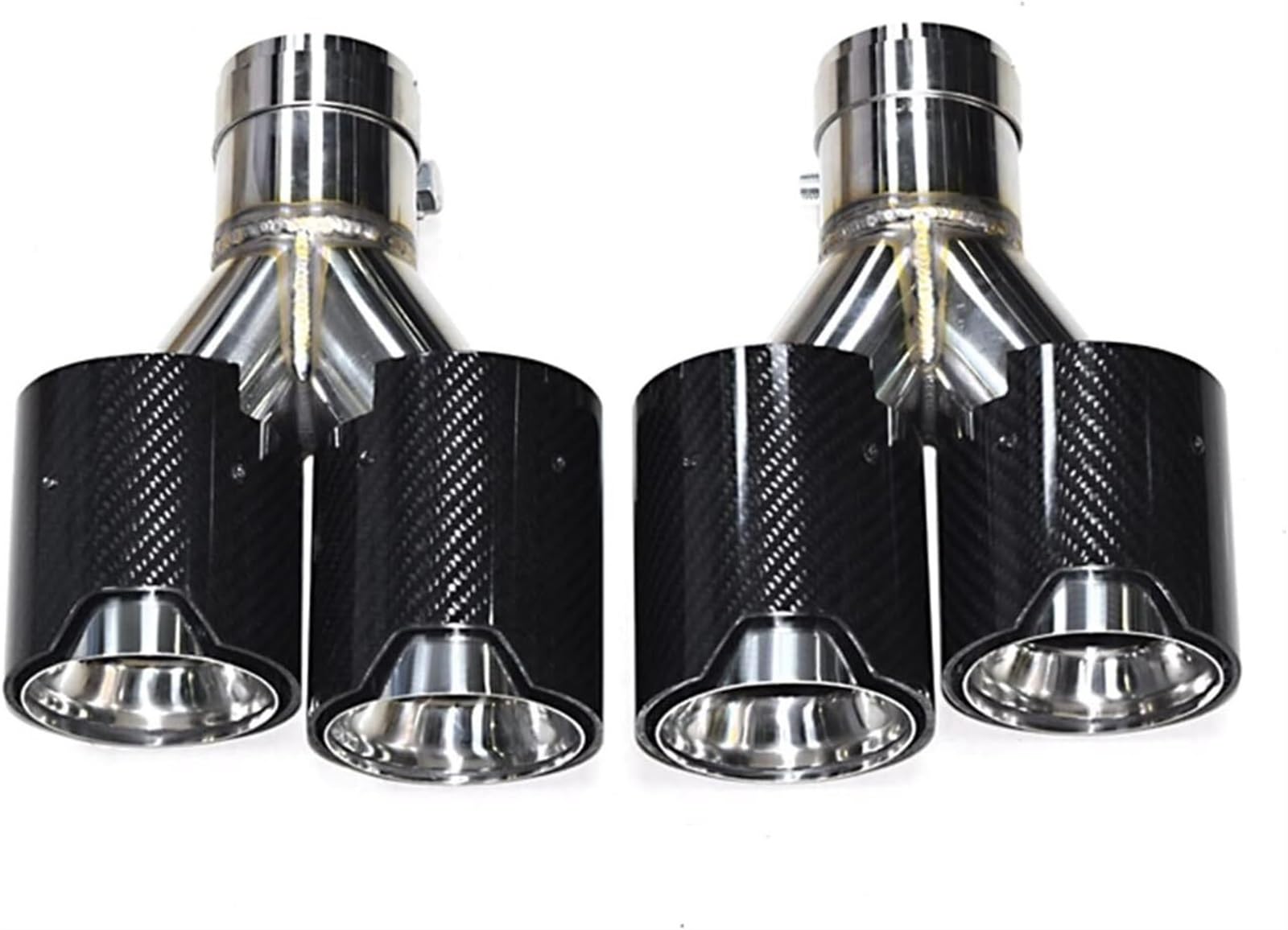 Auto-Auspuffspitzen Auspuffrohr Universal Für BMW Auspuffrohr Carbon Faser Auspuff Spitze Y Form Schalldämpfer Spitze Endrohr Auto Auspuff Schalldämpfer Endrohr(2) von Generisch