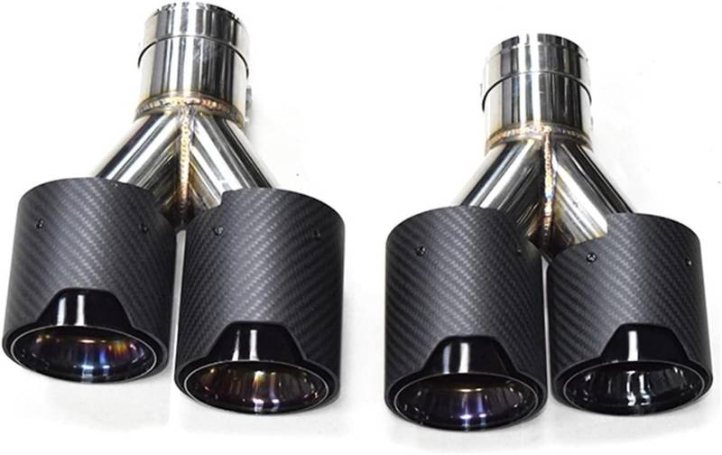 Auto-Auspuffspitzen Auspuffrohr Universal Für BMW Auspuffrohr Carbon Faser Auspuff Spitze Y Form Schalldämpfer Spitze Endrohr Auto Auspuff Schalldämpfer Endrohr(5) von Generisch