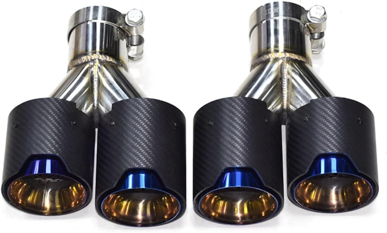 Auto-Auspuffspitzen Auspuffrohr Universal Für BMW Auspuffrohr Carbon Faser Auspuff Spitze Y Form Schalldämpfer Spitze Endrohr Auto Auspuff Schalldämpfer Endrohr(6) von Generisch