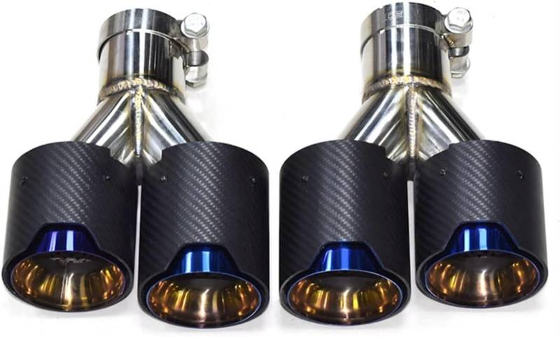 Auto-Auspuffspitzen Auspuffrohr Universal Für BMW Auspuffrohr Carbon Faser Auspuff Spitze Y Form Schalldämpfer Spitze Endrohr Auto Auspuff Schalldämpfer Endrohr(6) von Generisch