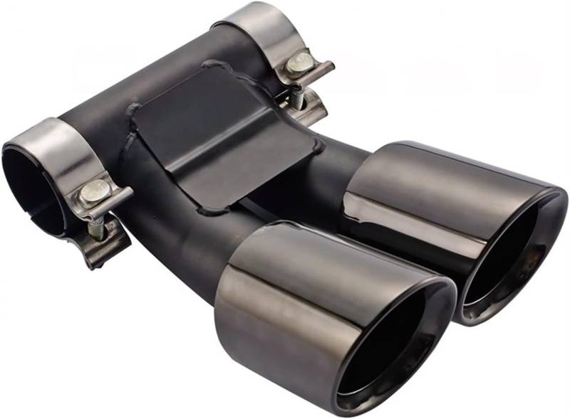 Auto-Auspuffspitzen Auspuffrohr für Porsche für Cayman 987 2008-2014 Autoauspuff Schalldämpfer Spitze Schwanz Hals 62mm für Kaliber Endrohr(Schwarz) von Generisch
