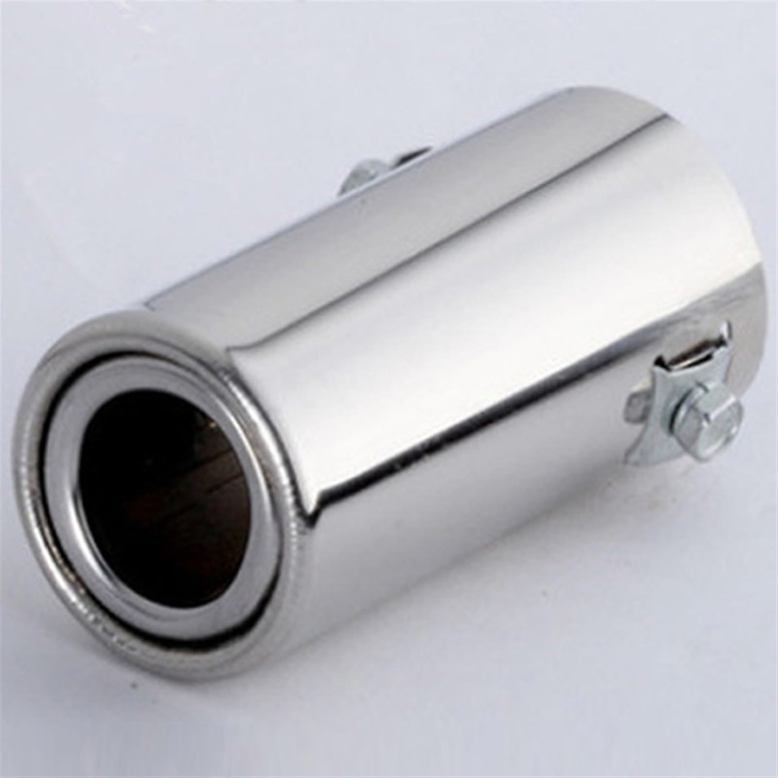 Auto-Auspuffspitzen Auto Auspuff Endrohr Schalldämpfer Endrohr Stahl Edelstahl Auto Außen Auspuff Endrohr für Düse Schalldämpfer Auto Styling Auto Zubehör(Silber) von Generisch