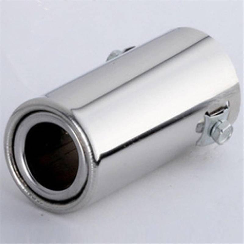 Auto-Auspuffspitzen Auto Auspuff Endrohr Schalldämpfer Endrohr Stahl Edelstahl Auto Außen Auspuff Endrohr für Düse Schalldämpfer Auto Styling Auto Zubehör(Silber) von Generisch
