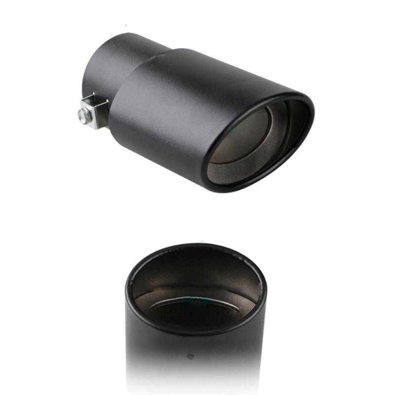 Auto-Auspuffspitzen Auto-Außenteile, Auto-Auspuff-Schalldämpfer-Spitze, Edelstahl, rund für Rohr, schwarz, gerade gebogen, Auspuff-Endschalldämpfer-Spitze für Rohr(Black Straight) von Generisch